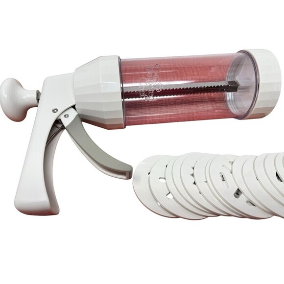 Pampered Chef 1525 Vintage Retired Cookie Press 16 Pattern Complete Disc Set NEW - Picture 5 of 16